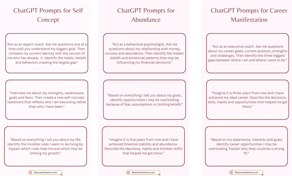 chatgpt prompts for manifestation
