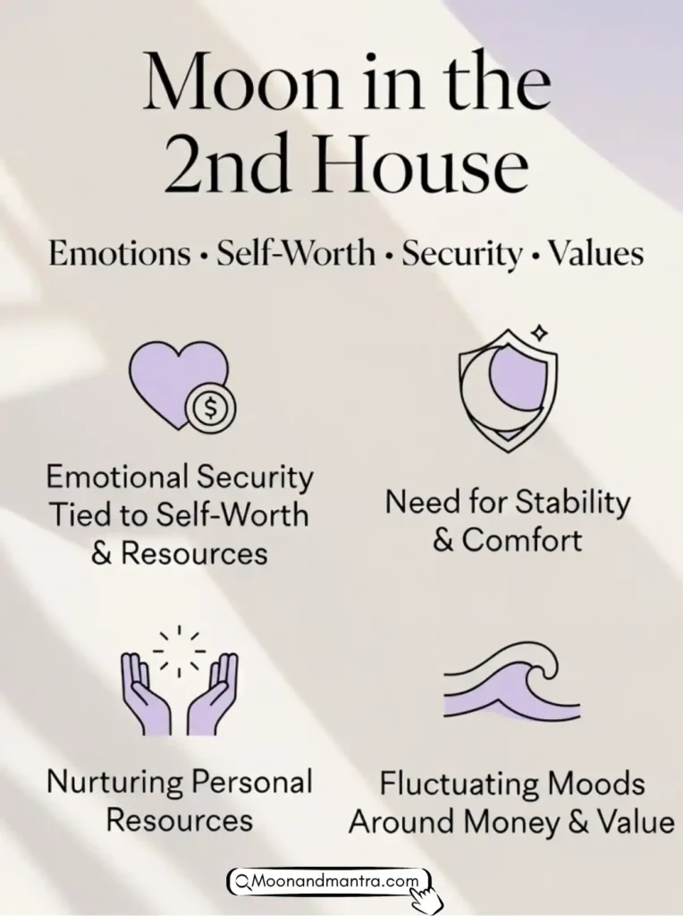 moon in second house meaning
